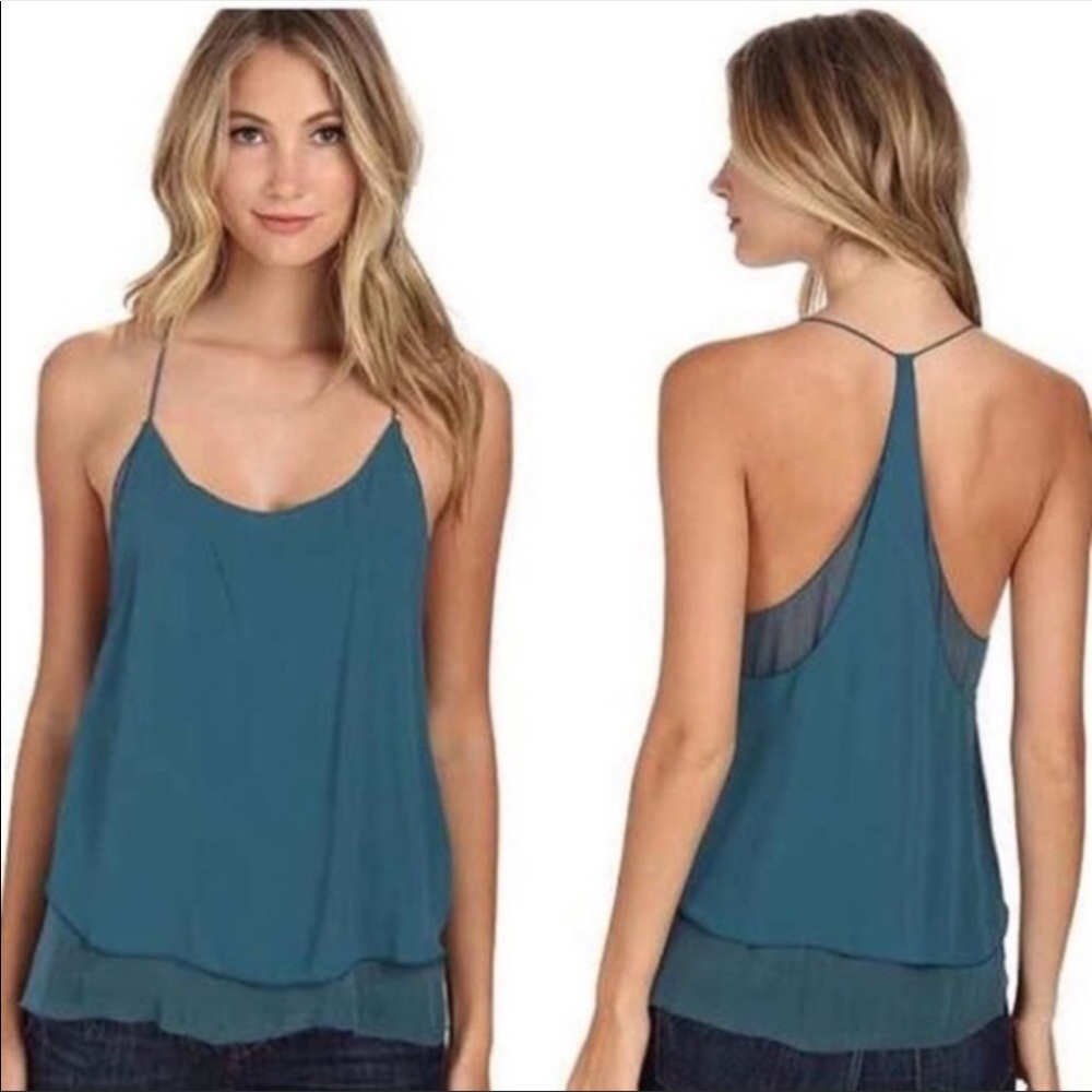 Free people two times the fun teal tank top xs